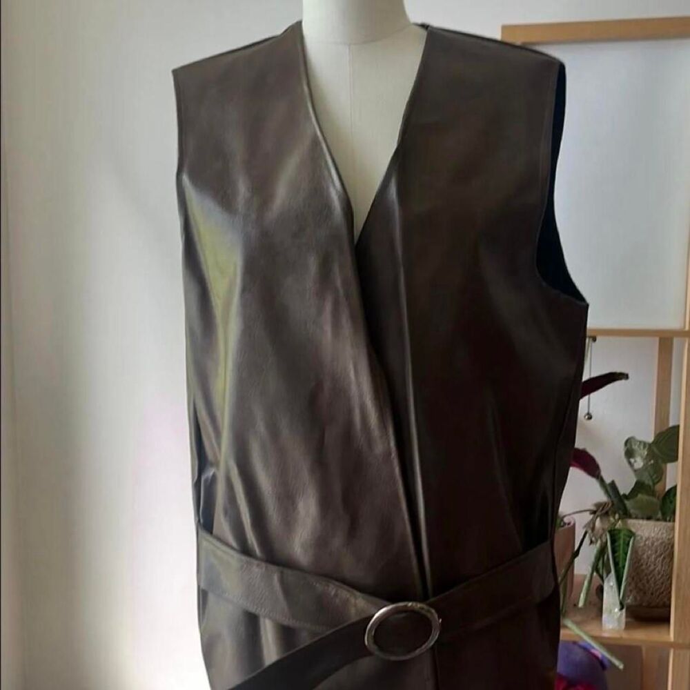 Vintage Men's Brown Leather Vest